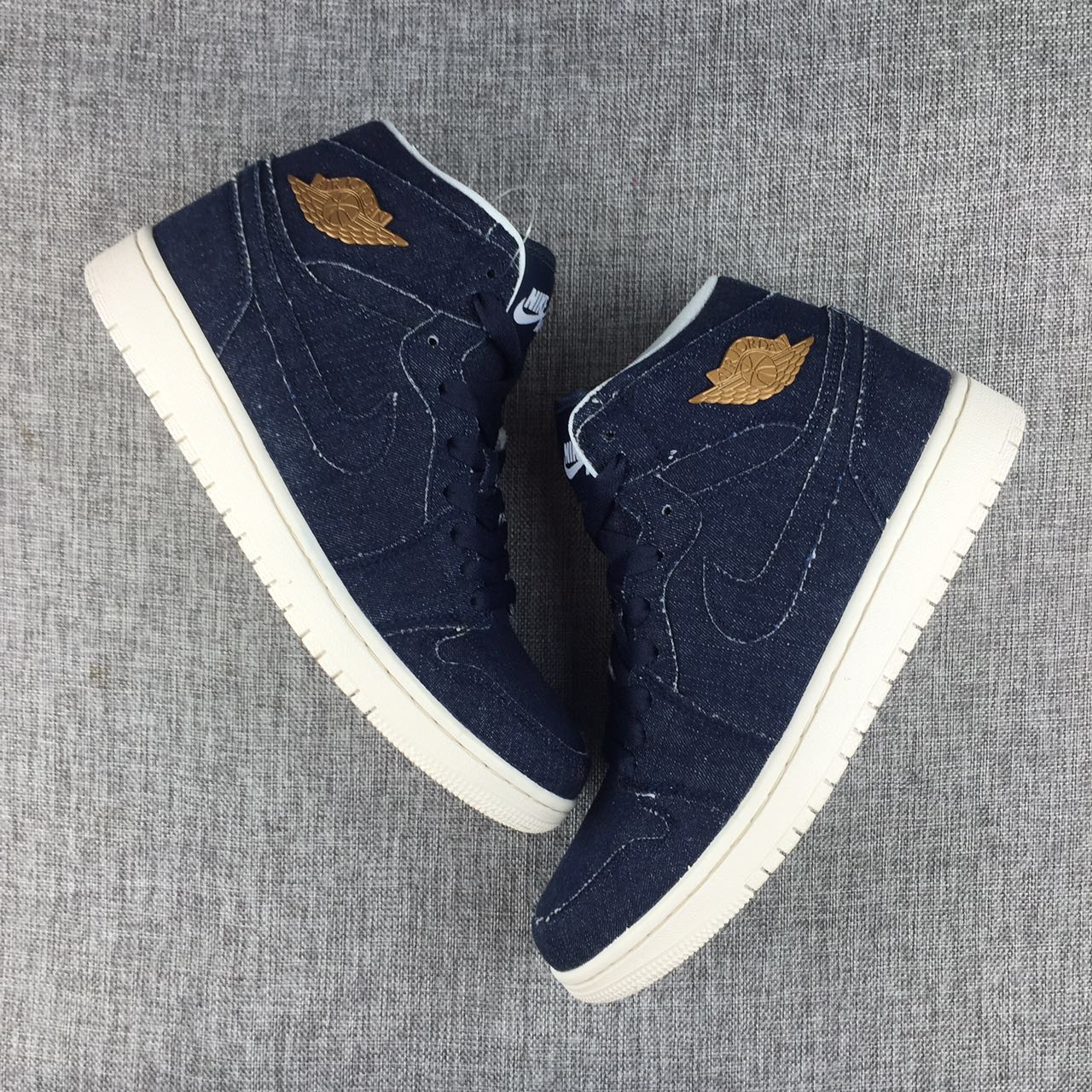 Men Air Jordan 1 Retro Tannin Blue Shoes